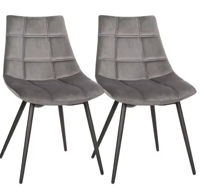 Set van 2 Velvet Eetkamerstoelen – Comfortabele Zitting & Stalen Poten, Modern Design