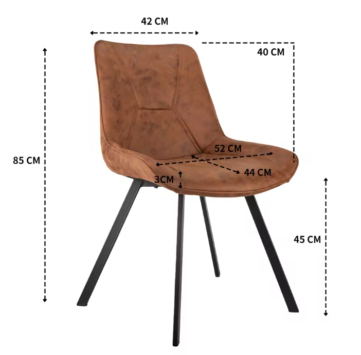 Set van 2 Ergonomische Eetkamerstoelen – Waterafstotend & Krasbestendig, Modern Design