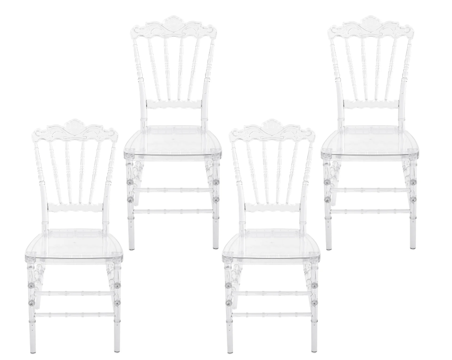 Set van 4 Transparante Eetkamerstoelen – Acryl Stapelbare Stoelen, Modern & Duurzaam