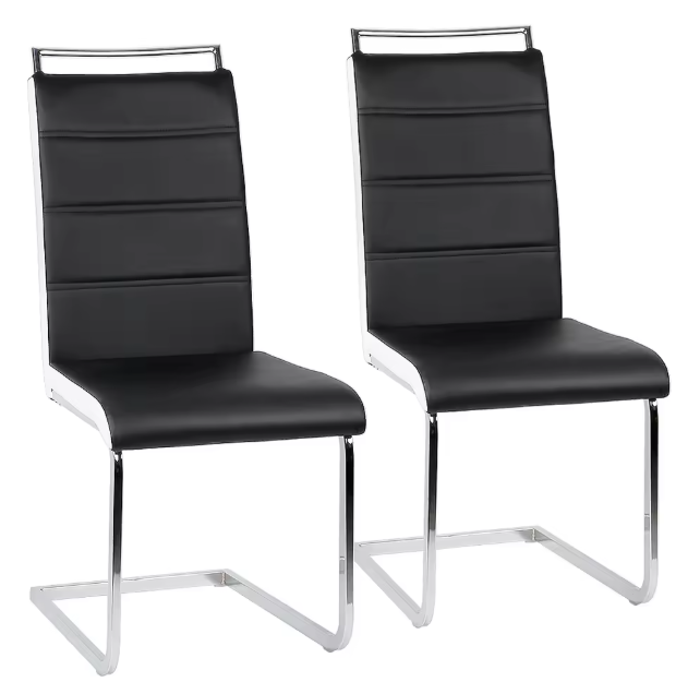 Set van 2 Slede Eetkamerstoelen – Gestoffeerde Zitting & Modern Design