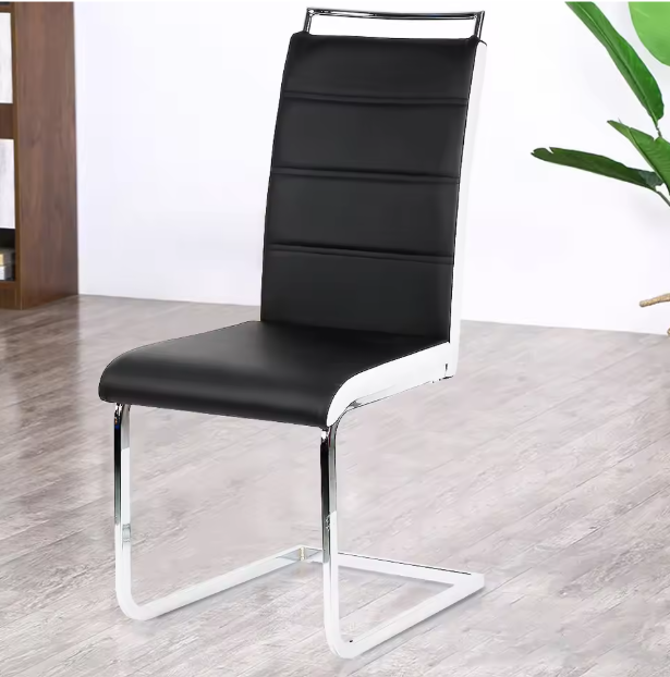 Set van 2 Slede Eetkamerstoelen – Gestoffeerde Zitting & Modern Design