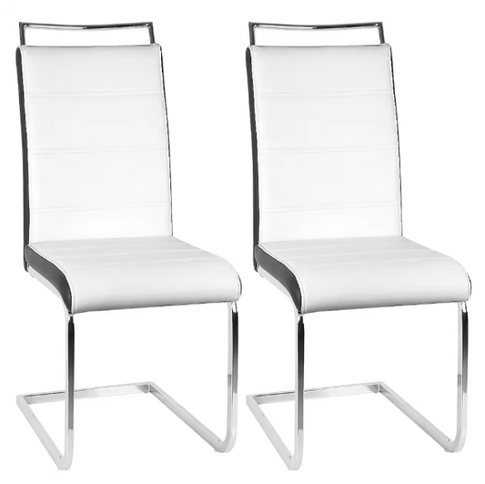 Set van 2 Slede Eetkamerstoelen – Gestoffeerde Zitting & Modern Design