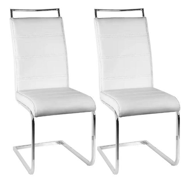 Set van 2 Slede Eetkamerstoelen – Gestoffeerde Zitting & Modern Design