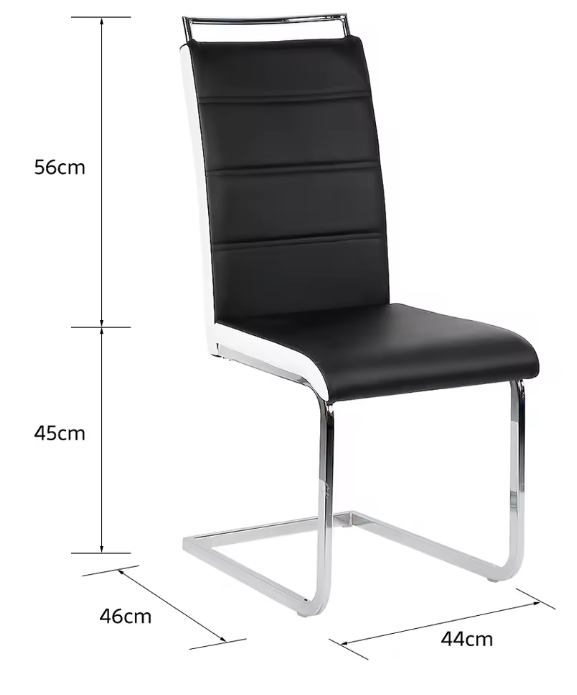 Set van 2 Slede Eetkamerstoelen – Gestoffeerde Zitting & Modern Design