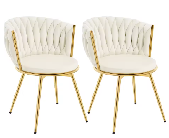 Set van 2 Draaibare Velvet Eetkamerstoelen – Ergonomisch & Comfortabel met Metalen Poten