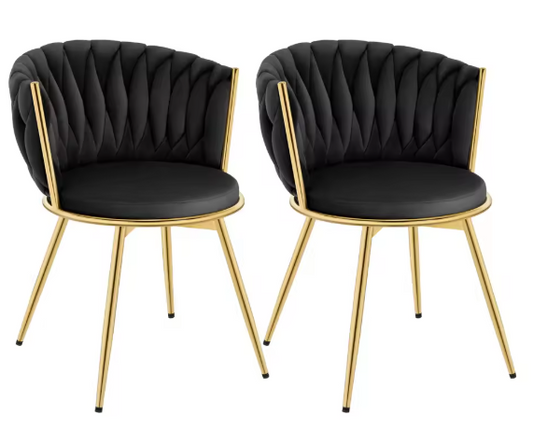 Set van 2 Draaibare Velvet Eetkamerstoelen – Ergonomisch & Comfortabel met Metalen Poten