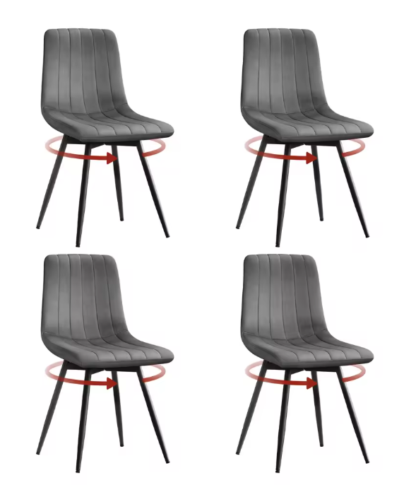 Set van 4 Draaibare Velvet Eetkamerstoelen – 360° Rotatie & Ergonomisch Design
