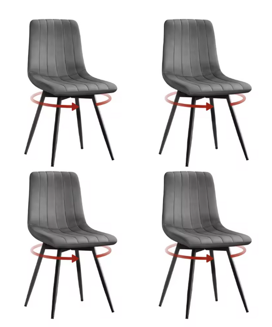 Set van 4 Draaibare Velvet Eetkamerstoelen – 360° Rotatie & Ergonomisch Design