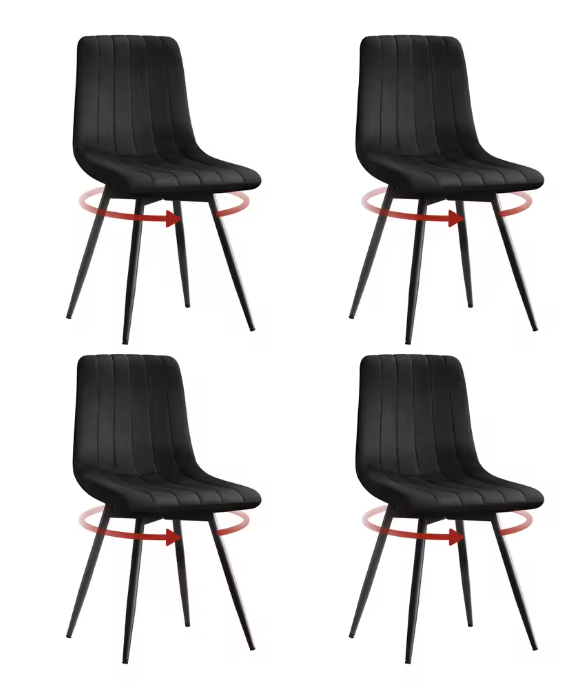 Set van 4 Draaibare Velvet Eetkamerstoelen – 360° Rotatie & Ergonomisch Design