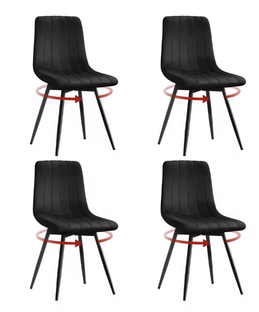 Set van 4 Draaibare Velvet Eetkamerstoelen – 360° Rotatie & Ergonomisch Design