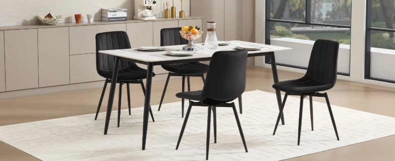 Set van 4 Draaibare Velvet Eetkamerstoelen – 360° Rotatie & Ergonomisch Design