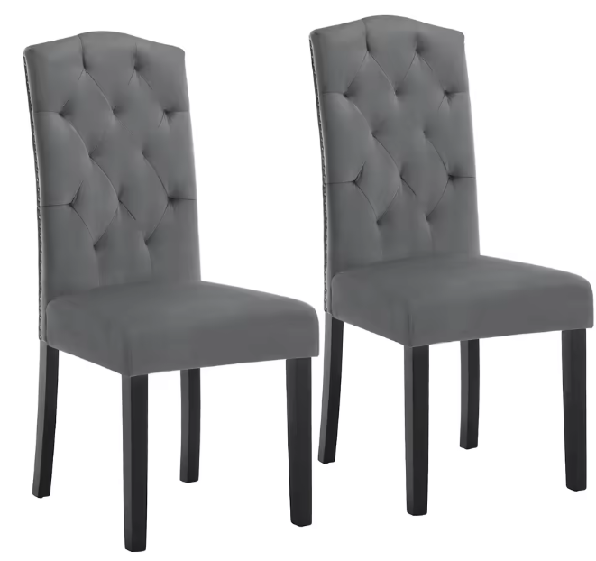 Set van 2 Scandinavische Eetkamerstoelen – Velvet/Linnen Bekleding & Houten Poten, Ergonomisch en Stijlvol