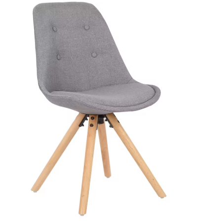 Set van 4 Linnen Eetkamerstoelen – Houten Poten & Ergonomisch Ontwerp