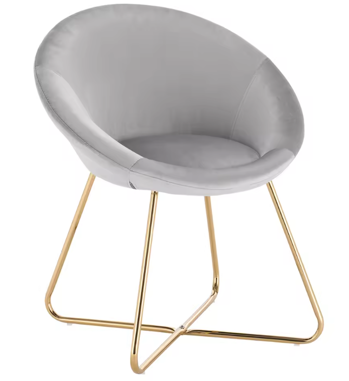 Eetkamerstoel met Armleuningen – Gestoffeerde Zitting & Metalen Poten