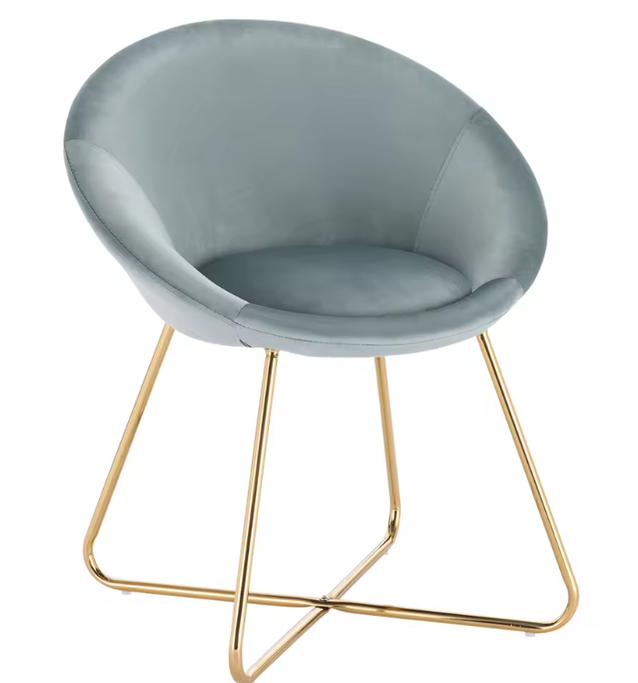 Eetkamerstoel met Armleuningen – Gestoffeerde Zitting & Metalen Poten