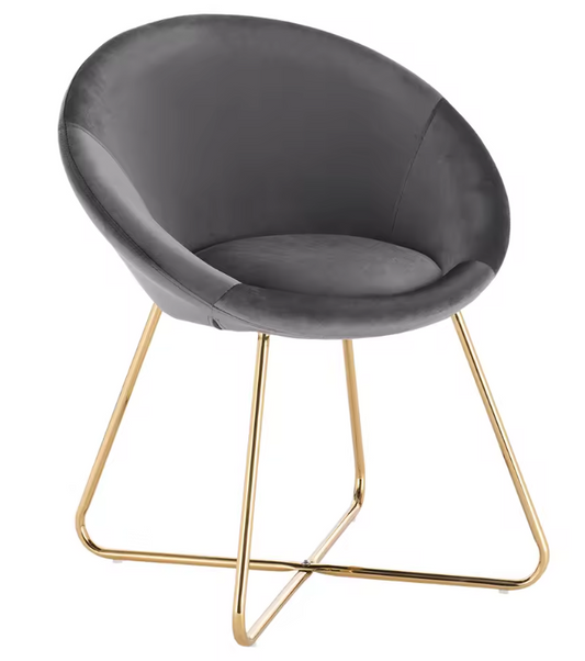 Eetkamerstoel met Armleuningen – Gestoffeerde Zitting & Metalen Poten