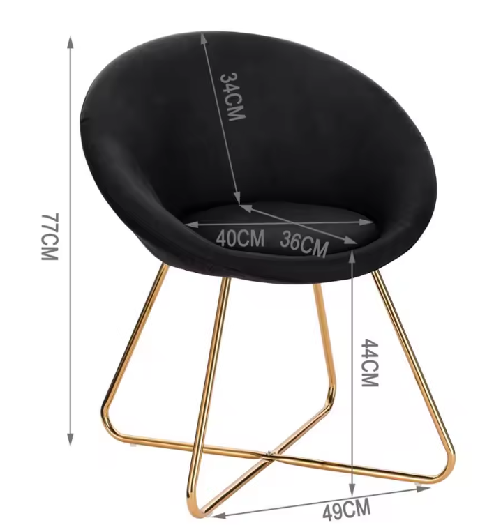 Eetkamerstoel met Armleuningen – Gestoffeerde Zitting & Metalen Poten