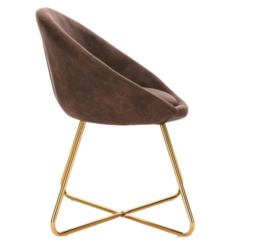 Eetkamerstoel met Armleuningen – Gestoffeerde Zitting & Metalen Poten