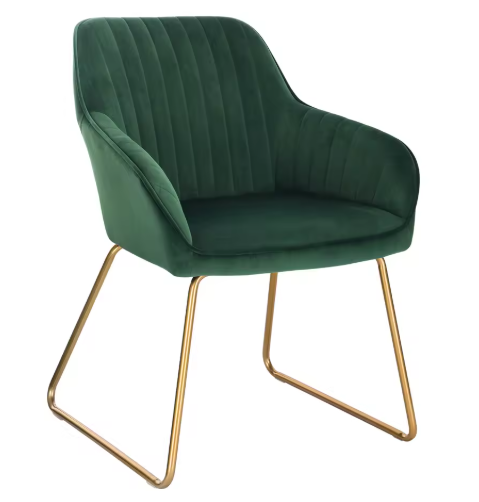 Fluwelen Eetkamerstoel met Armleuningen – Ergonomisch & Metalen Poten