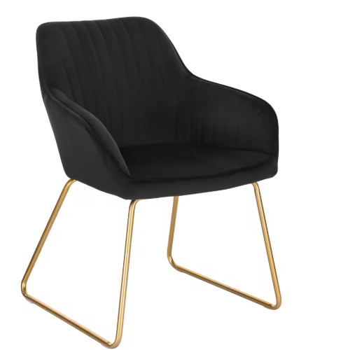 Fluwelen Eetkamerstoel met Armleuningen – Ergonomisch & Metalen Poten