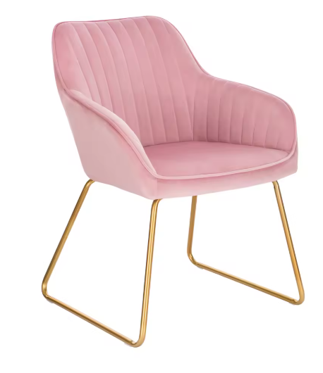 Fluwelen Eetkamerstoel met Armleuningen – Ergonomisch & Metalen Poten