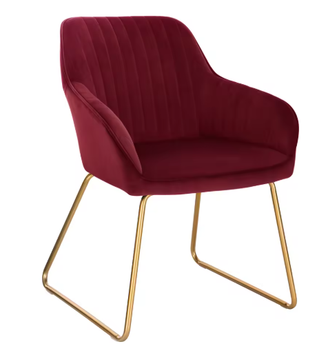 Fluwelen Eetkamerstoel met Armleuningen – Ergonomisch & Metalen Poten