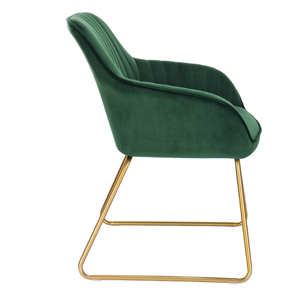 Fluwelen Eetkamerstoel met Armleuningen – Ergonomisch & Metalen Poten