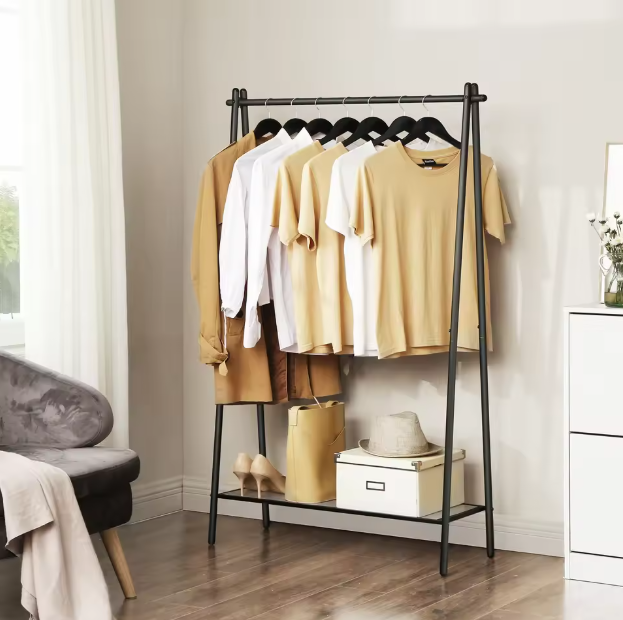 Minimalistisch Kledingrek met Legplank – Stalen Frame 92,5×33,5×153 cm