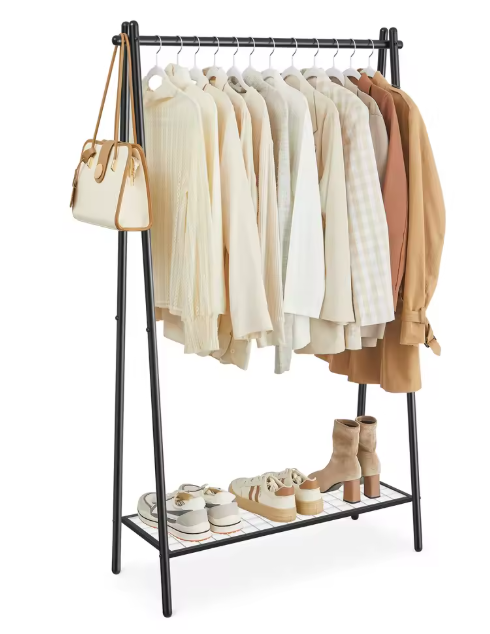 Minimalistisch Kledingrek met Legplank – Stalen Frame 92,5×33,5×153 cm