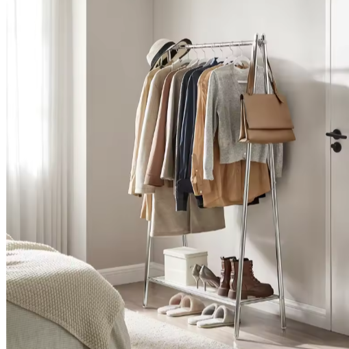 Minimalistisch Kledingrek met Legplank – Stalen Frame 92,5×33,5×153 cm