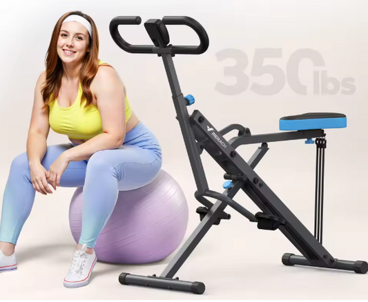 2-in-1 Squat & Roeimachine – Opvouwbare Trainingsapparatuur met LCD-scherm & Weerstandsbanden