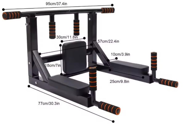 Wandmontage Pull-up Bar & Dip Station – Multifunctioneel Fitnessapparaat