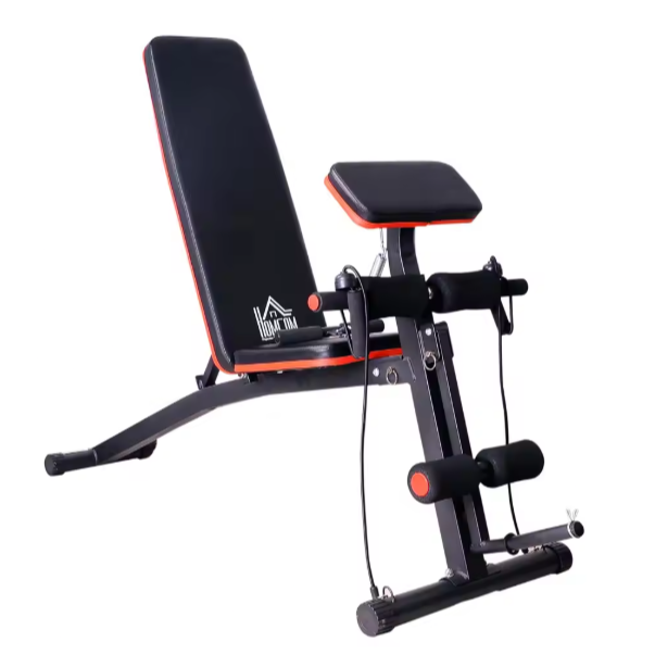 Multifunctionele Halterbank – Verstelbare Trainingsbank met Preacher Curl & Opvouwbaar Ontwerp