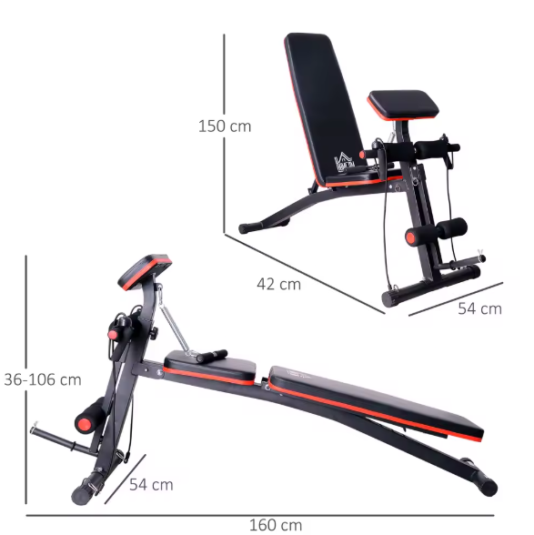 Opvouwbare Halterbank – Verstelbare Fitnessbank met 6 Posities & Preacher Curl