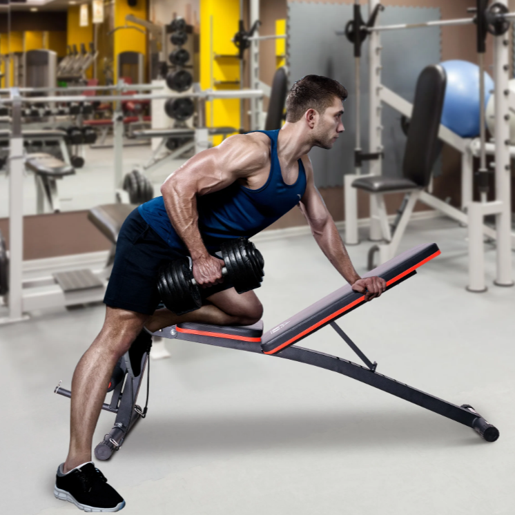 Opvouwbare Halterbank – Verstelbare Fitnessbank met 6 Posities & Preacher Curl