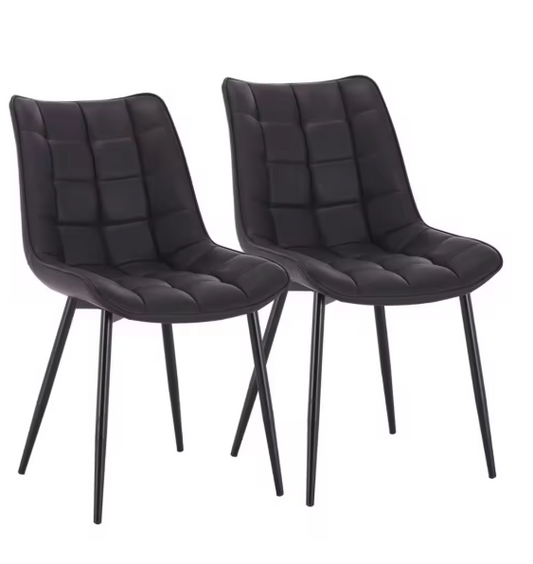 Set van 2 Eetkamerstoelen – Kunstleer met Metalen Poten, Modern & Comfortabel