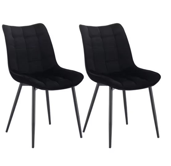 Set van 2 Eetkamerstoelen – Kunstleer met Metalen Poten, Modern & Comfortabel