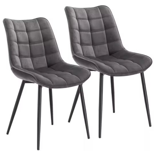 Set van 2 Eetkamerstoelen – Kunstleer met Metalen Poten, Modern & Comfortabel