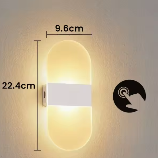 Draadloze LED Wandlamp – USB Oplaadbaar met Touch Sensor