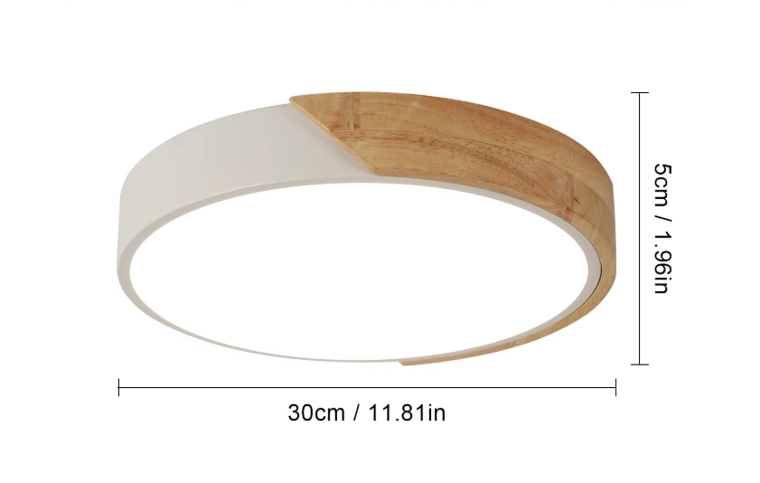 Lumière Plafondlamp – Minimalistische LED-Plafondlamp met Houten Details