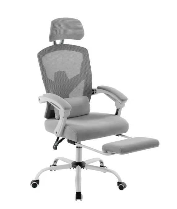 Ergonomische Draaistoel – Ligfunctie – Mesh Rug – Lendensteun & Voetsteun