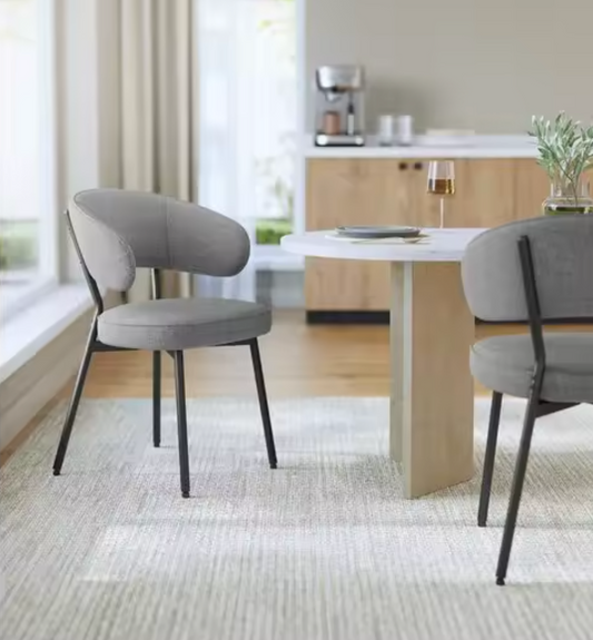 Gestoffeerde Eetkamerstoel Donkergrijs – Comfortabele Zitting, 1 Stuk