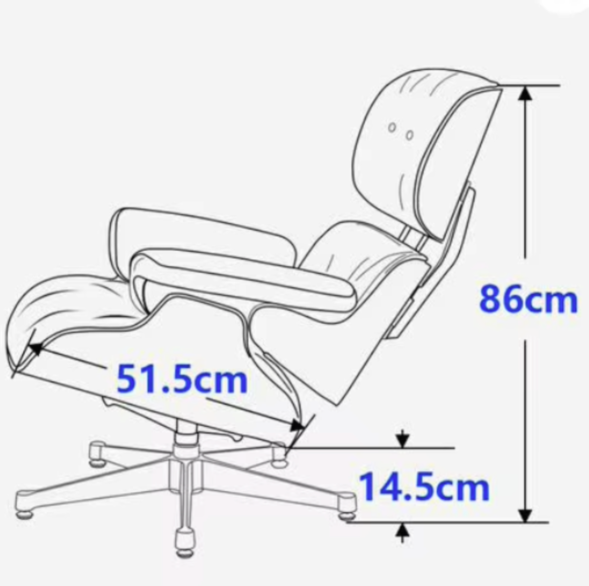 Klassieke Lounge Fauteuil – Walnoothout & Lichtbruine Natuurlijke Koeienhuid, Grote Voet