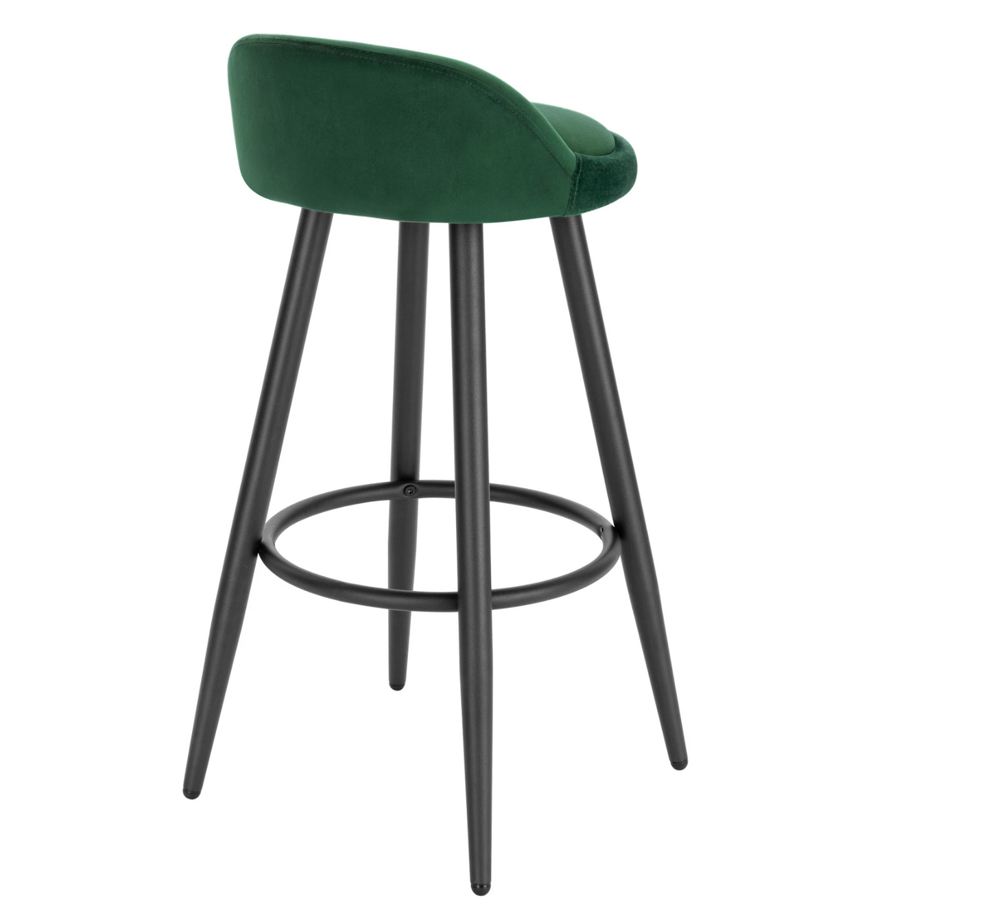 Set van 2 Barkrukken – Fluwelen Zitting met Voetsteun, Modern Design voor Keuken of Bar