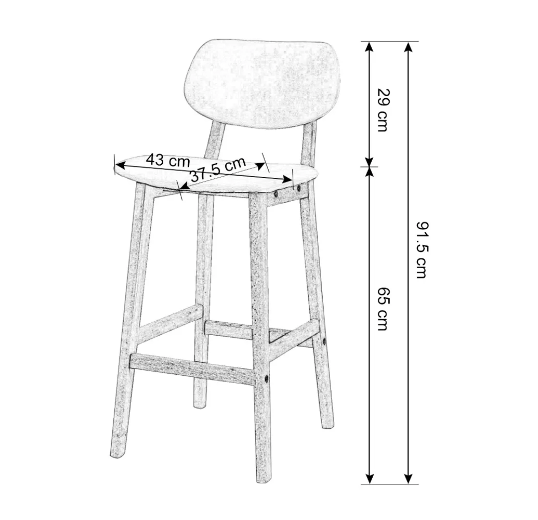 Set van 2 Witte Barkrukken – Kunstleer & Massief Hout, Modern Design voor Keuken of Bar