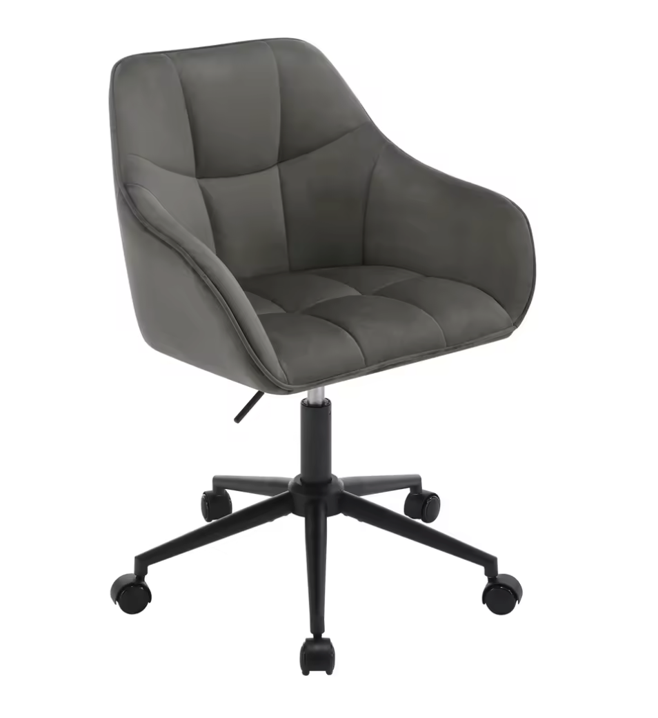Fluwelen Bureaustoel met Armleuningen – In Hoogte Verstelbaar & 360° Draaibaar, Modern en Comfortabel