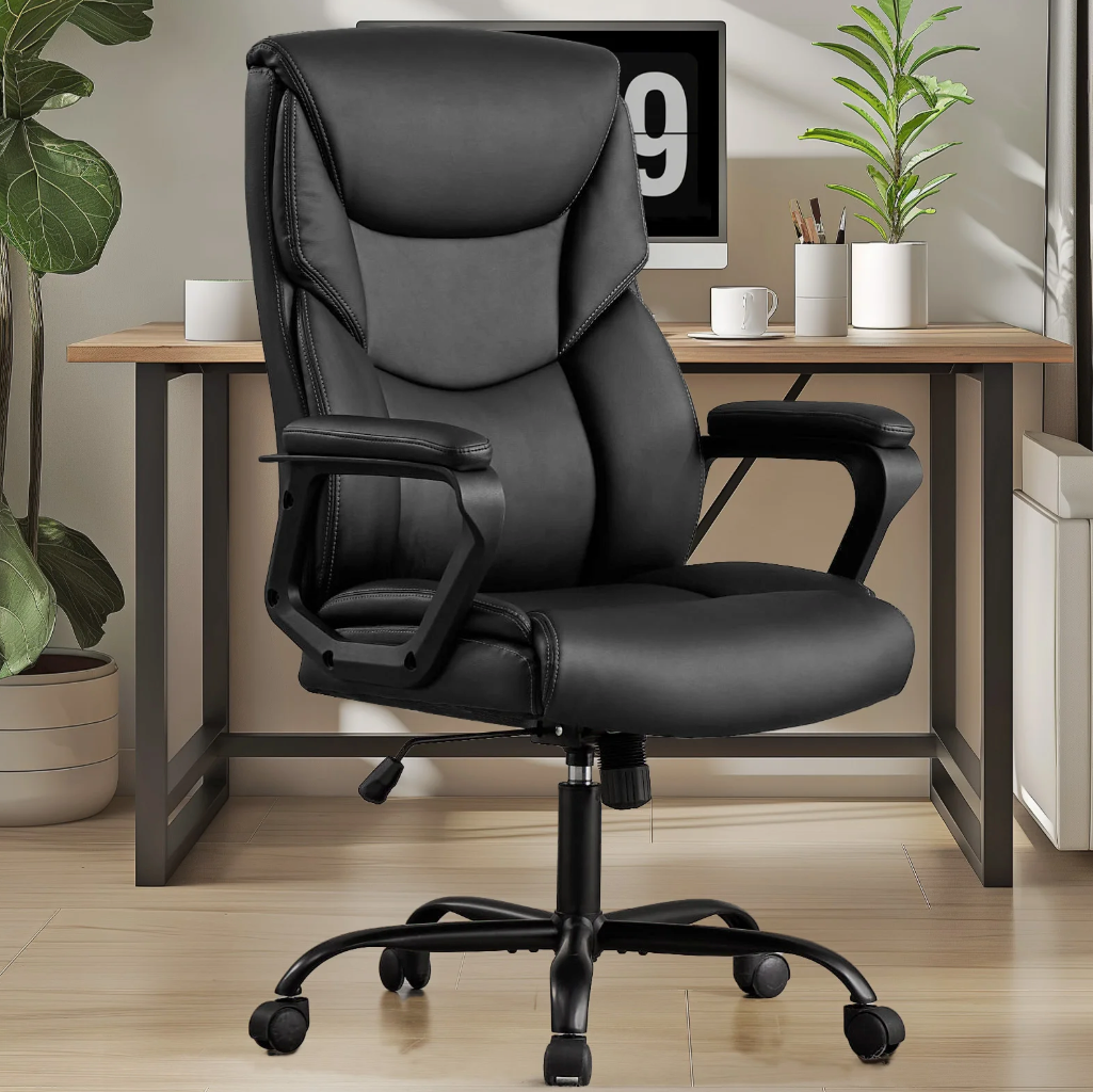 Ergonomische Gamingstoel – PU-Leder met Armleuningen, Lendensteun & Draaibare Wielen, Comfort voor Werk of Spel