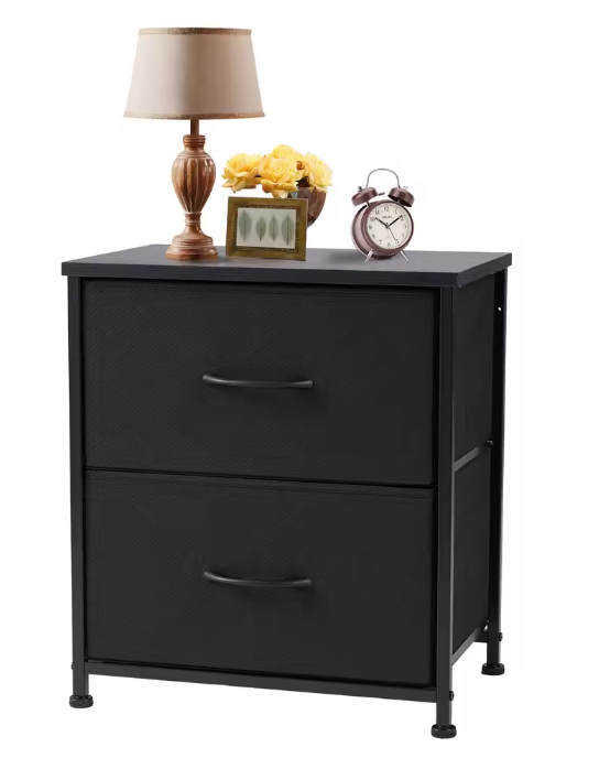 Nachtkastje met 2 Stoffen Laden – Compact & Multifunctioneel