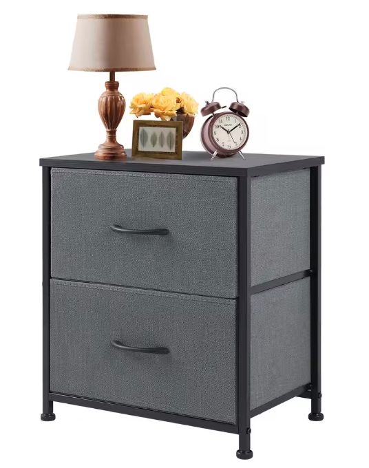 Nachtkastje met 2 Stoffen Laden – Compact & Multifunctioneel