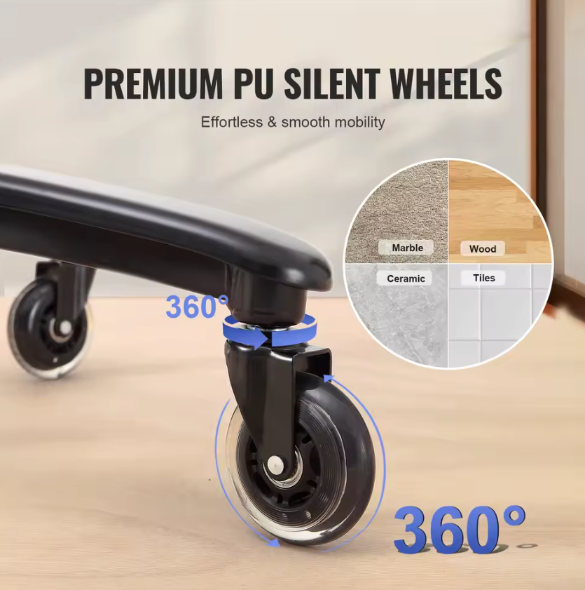 Heavy Duty Directiestoel – Ergonomisch – PU Leer – Verstelbare Lendensteun